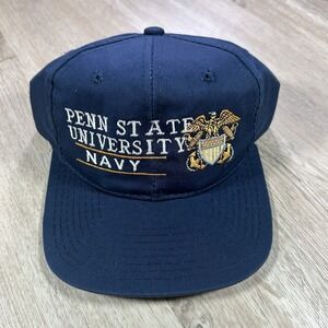 VTG Penn State Navy Snapback Hat NCAA College Yupoong Blue Cap